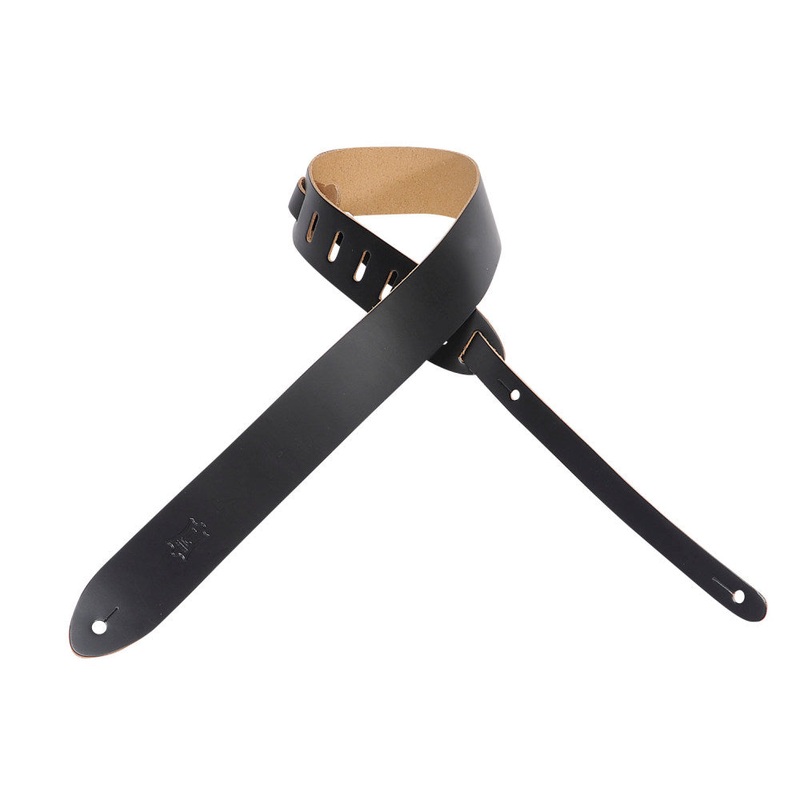 Levys 2 Wide Tan Leather Guitar Strap Black