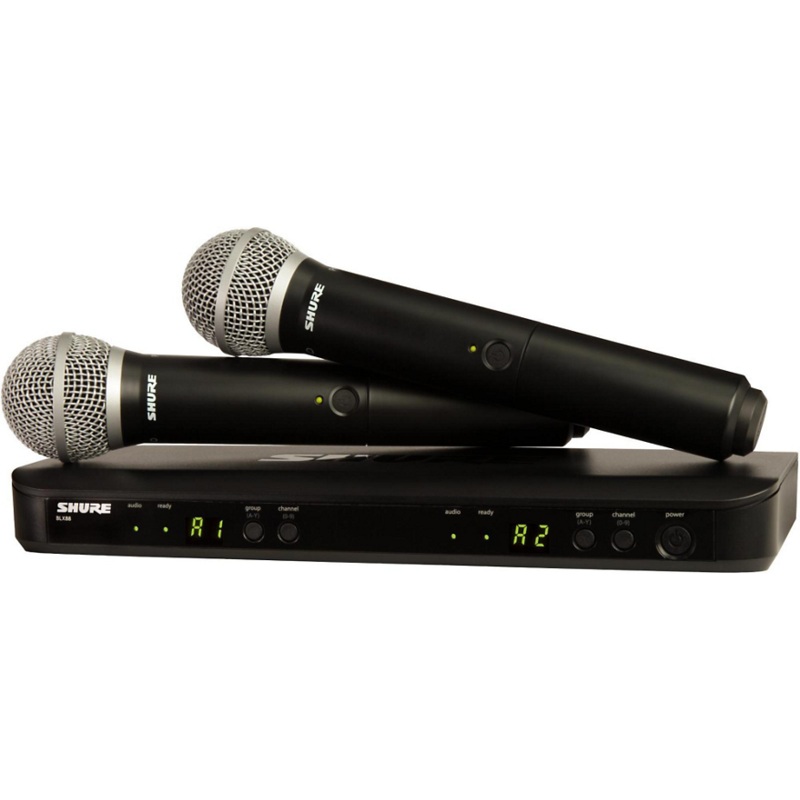 Shure BLX288/PG58 Dual-Channel Wireless System with Two PG58 Handheld Transmitters Band H10