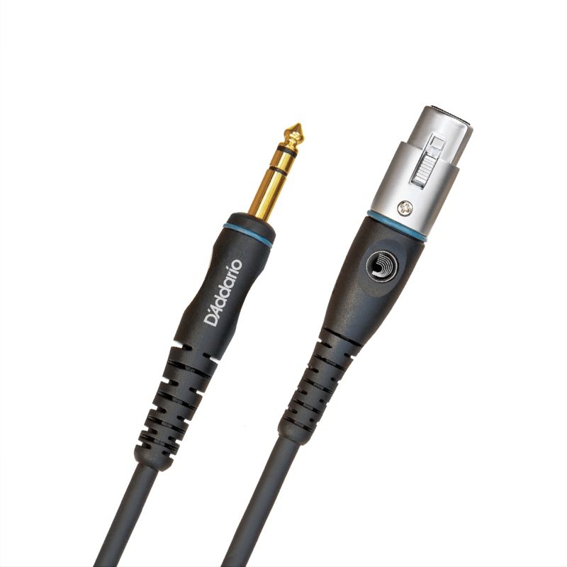 D’Addario Custom Series 10′ 24k Gold Plated Connectors XLR Female to 1/4 Male Microphone Cable