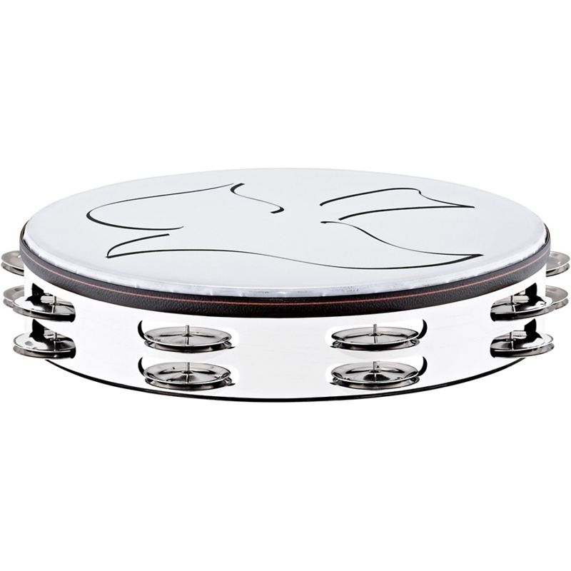 Meinl Gospel Praise and Worship Church Tambourine with Dove Graphic and Double Row Steel Jingles