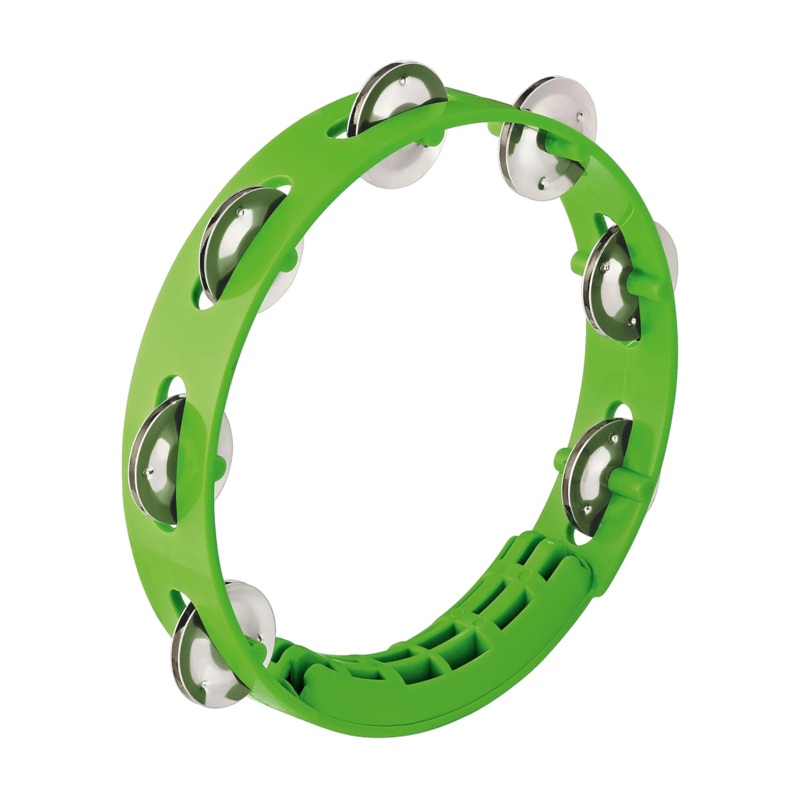 Nino Percussion NINO49GG 8 Compact ABS Tambourine – Grass Green