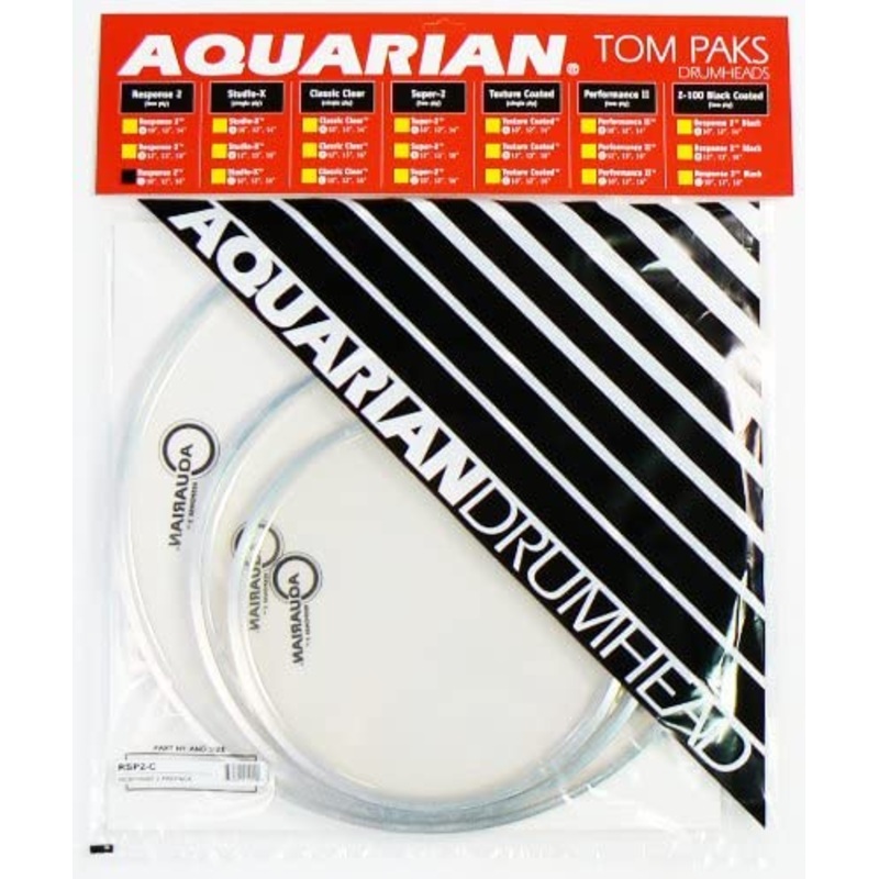 Aquarian Drumheads RSP2-C Response 2 Tom Pack 10,12, 16-inch