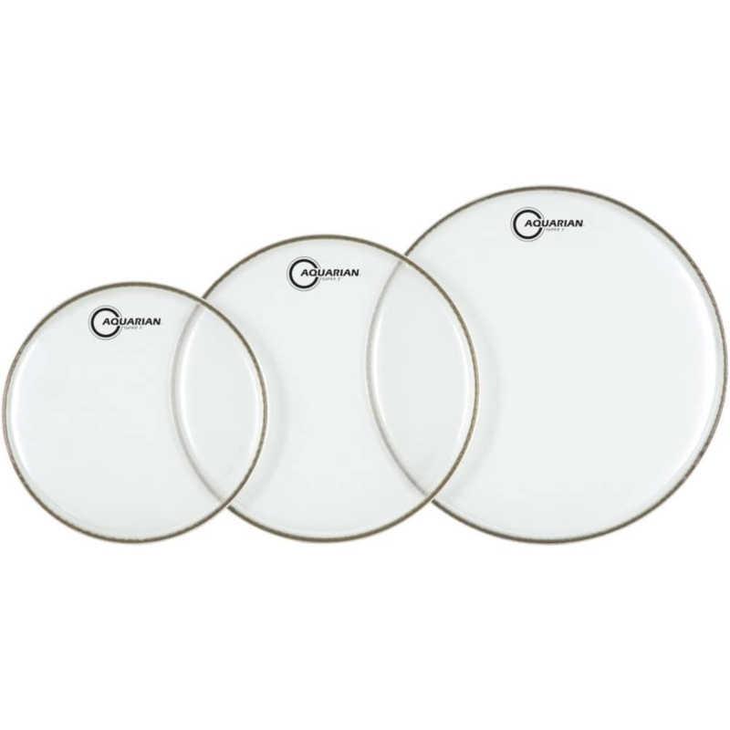 Aquarian S2A-AQUARIAN 3-Pack of Super-2 Tom Tom Drumheads in Clear: 10,12,14