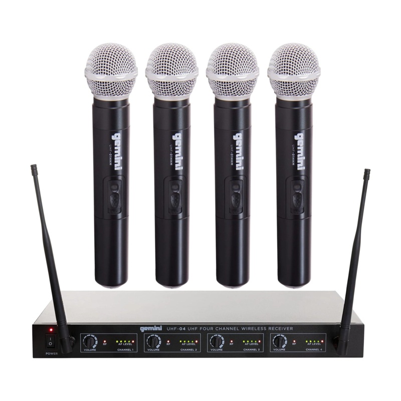 Gemini UHF-04M 4-Channel Wireless Handheld Mic