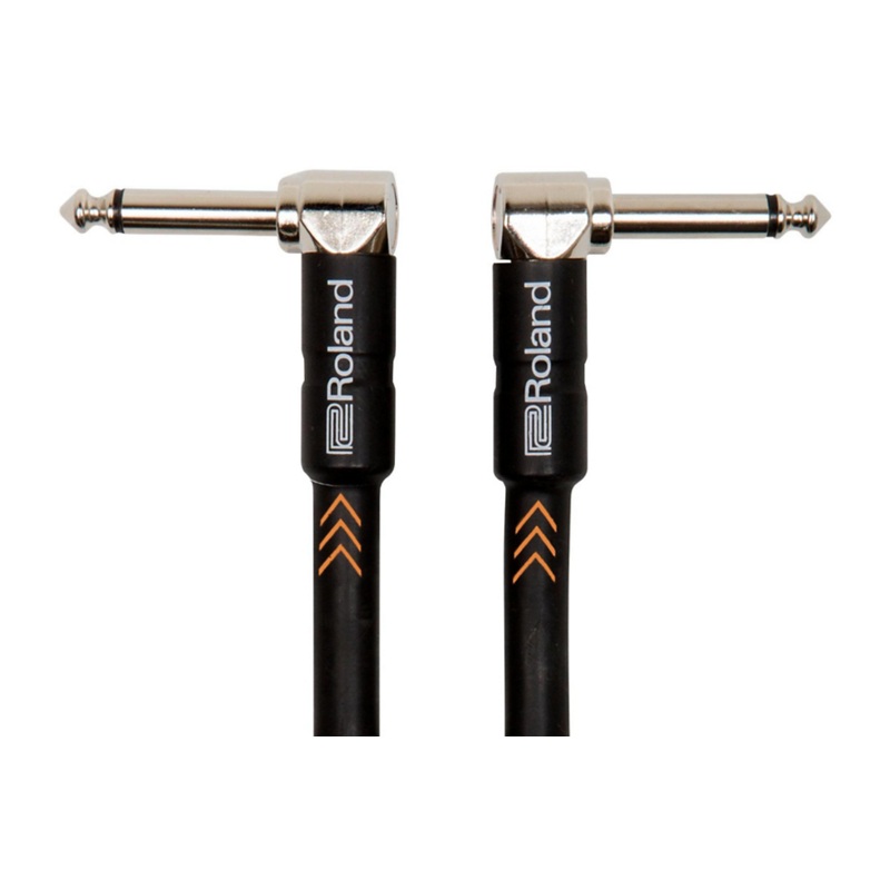 Roland Black Series 1/4 Angled/Angled Instrument Cable 1 ft. Black