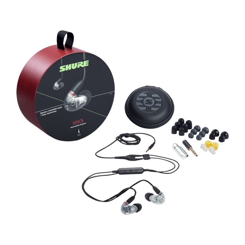 Shure Triple-Driver AONIC 5 Sound Isolating Earphones – Clear