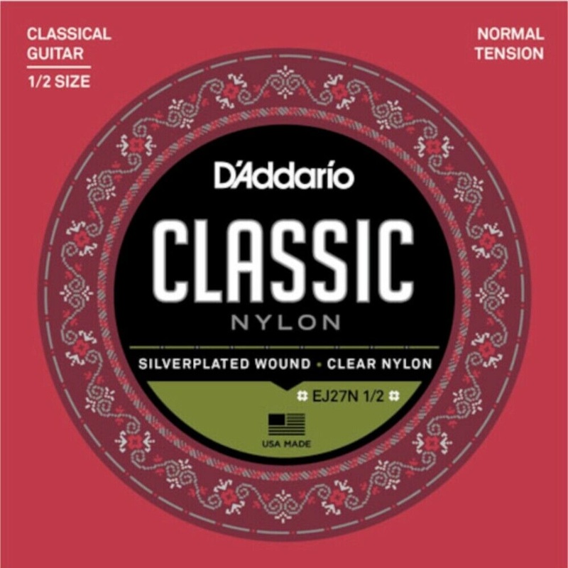 D’Addario EJ27N1/2 Classic Nylon 1/2 Size Guitar Strings – Normal Tension