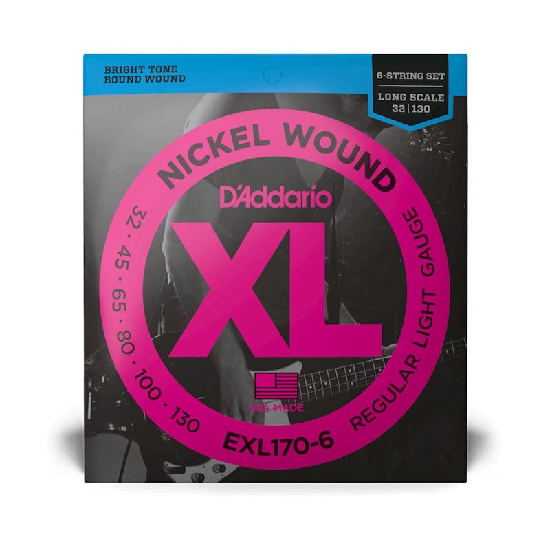 D’Addario EXL170-6 Nickel Round Wound 6 String Long Bass Strings
