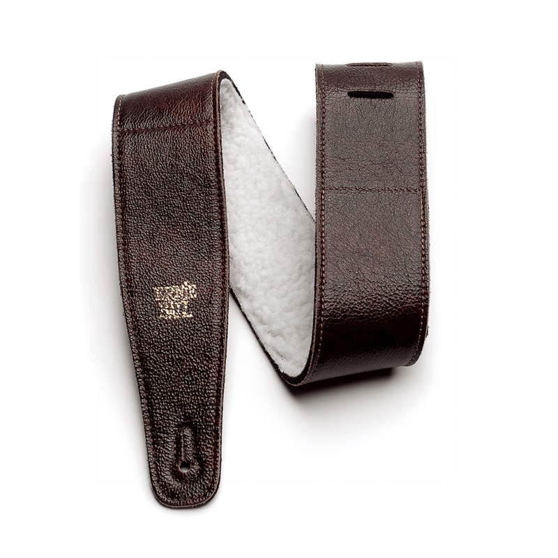 Ernie Ball 2.5 Adjustable Italian Leather With Fur Padding – Chestnut