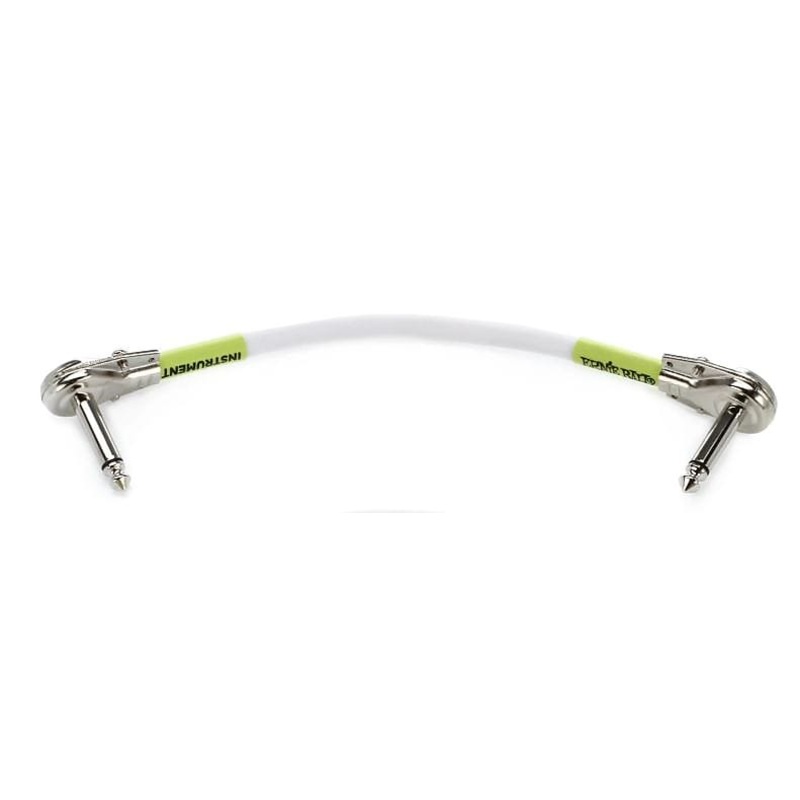 Ernie Ball 6” Flat Angle/Flat Angle Pancake Patch Cable White