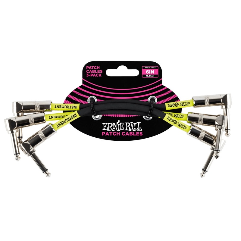 Ernie Ball Ernie Ball 6 Instrument Patch Cable 3 Pack 6 in. Black