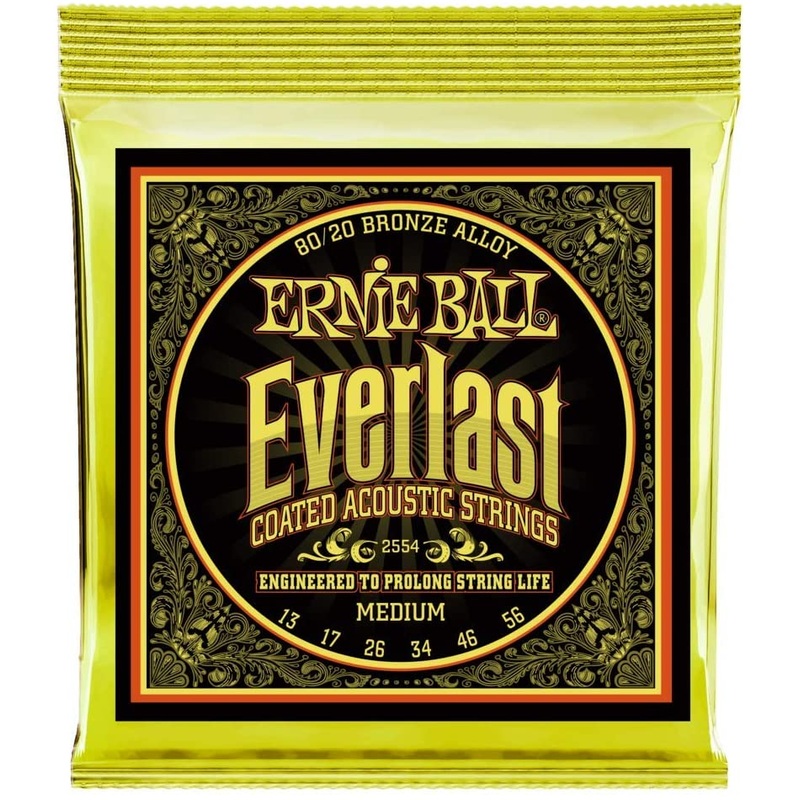 Ernie Ball Everlast Medium (13-56) Coated 80/20 Acoustic Guitar Strings