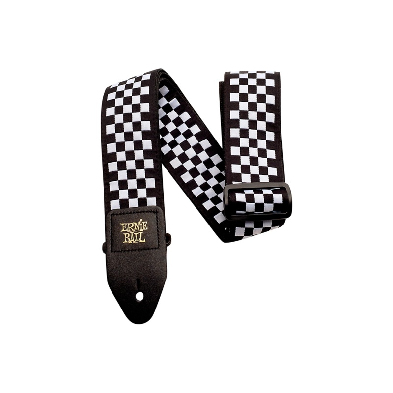 Ernie Ball Jacquard Guitar Strap Black and White Checkered