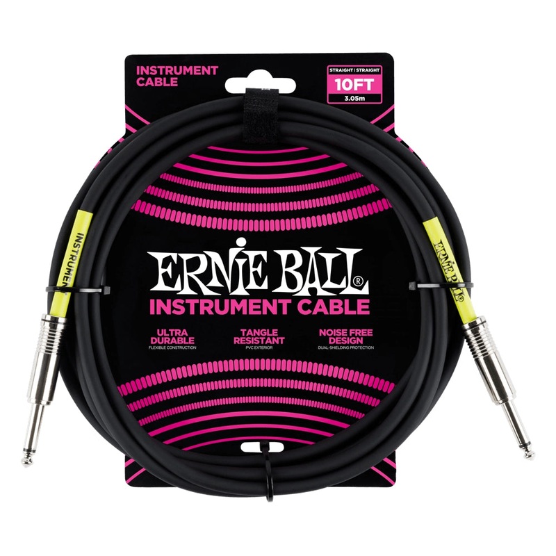 Ernie Ball Straight Instrument Cable – Black 10 ft.