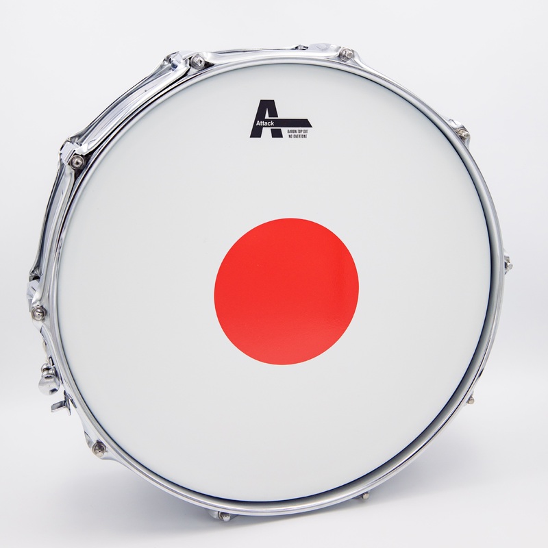 Attack The Baron 14 Red Power Dot No Overtone Snare Drumhead – Coated