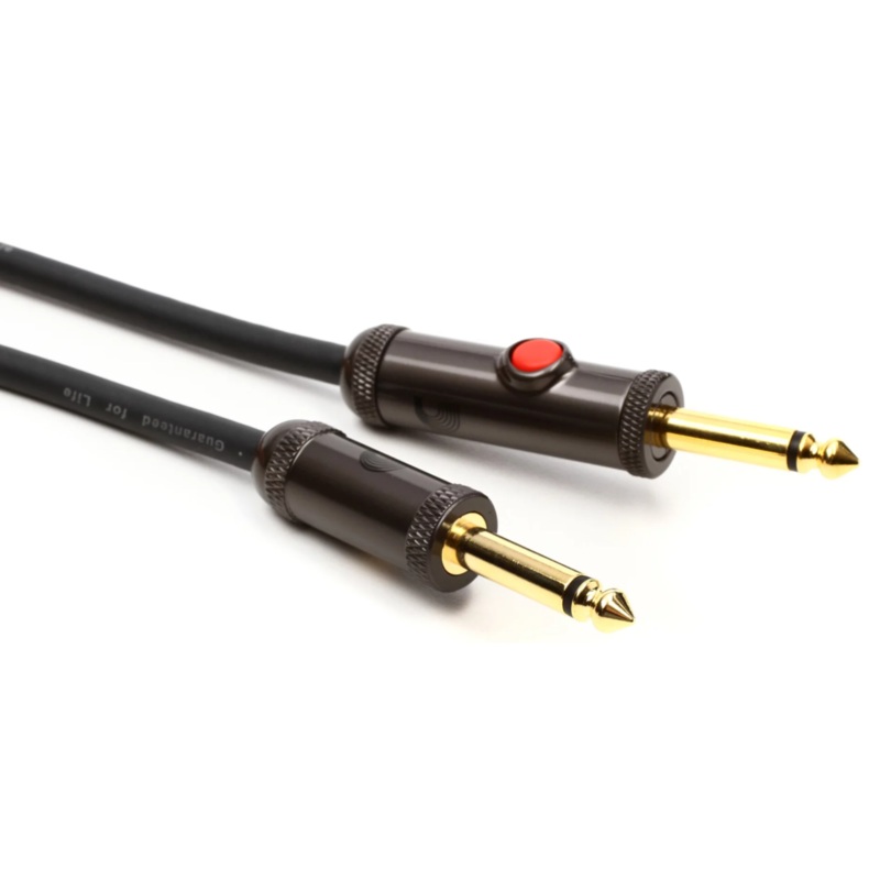 D’Addario PW-AGL-20 Circuit Breaker Straight to Straight Instrument Cable with Latching Switch – 20 foot