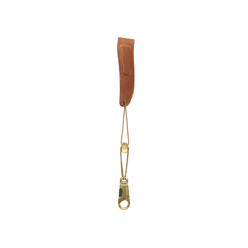 D’Addario Woodwinds Padded Leather Neck Strap, Tenor/Baritone, Brown/Brass