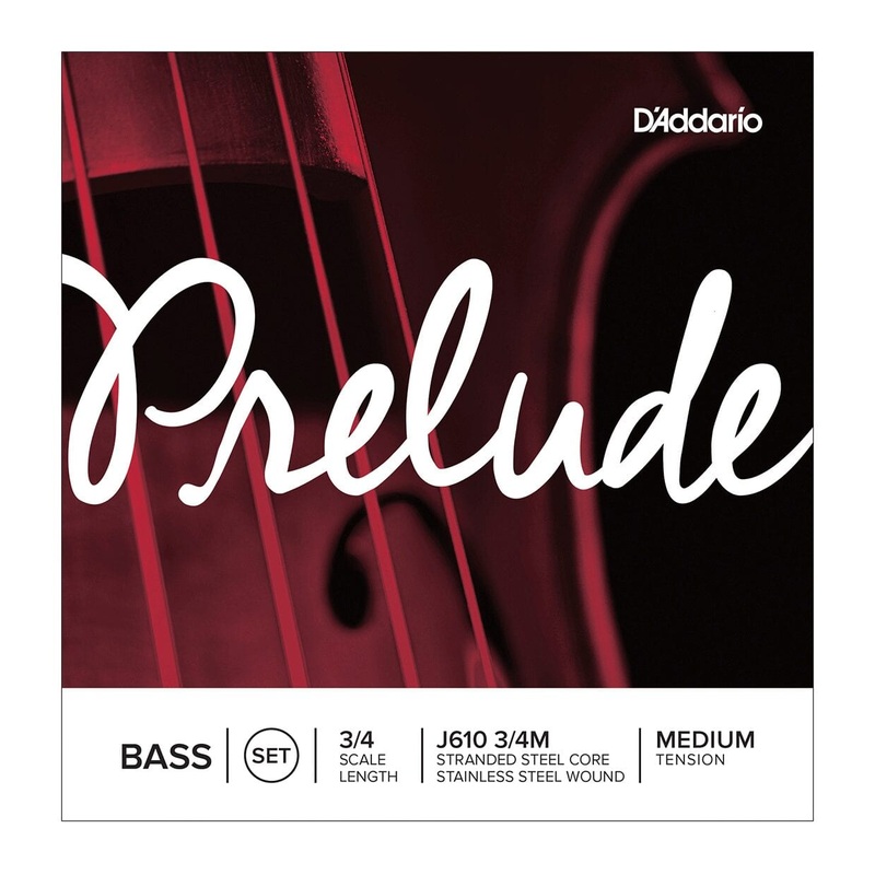 DAddario Prelude Bass String Set J610 3/4M, Medium Tension