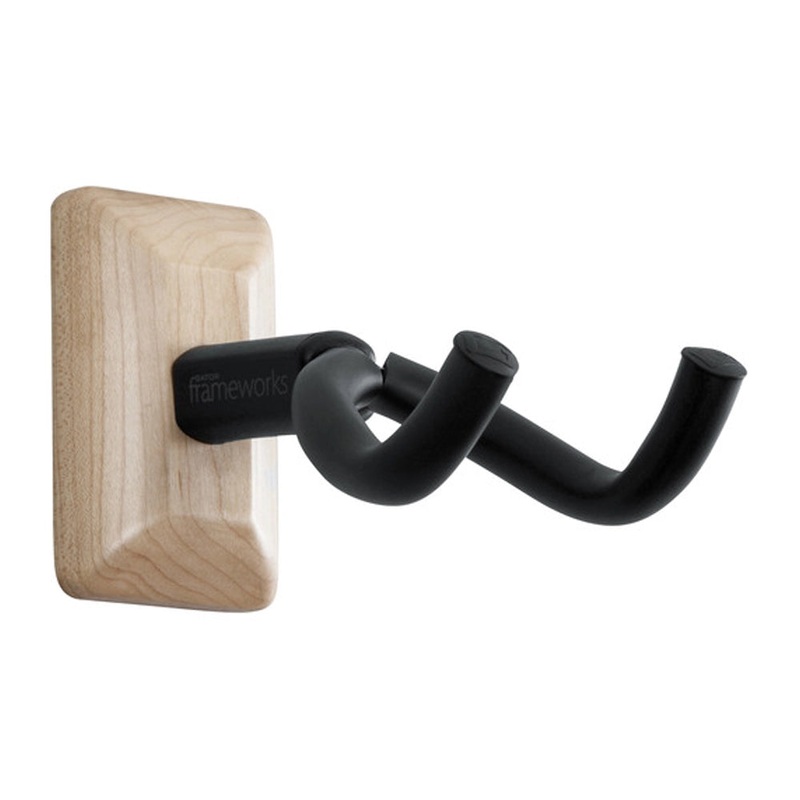 Gator Wall-Mounted Guitar Hanger with Maple Mounting Plate