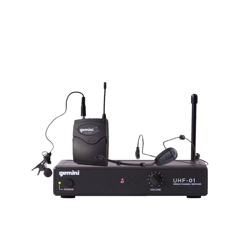 Gemini UHF-01HL Wireless Headset/Lavalier Combo System F3