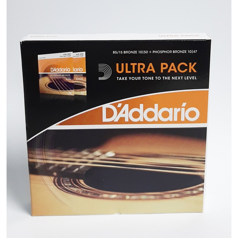 D’Addario EZ900 / EJ15 Extra Light Tension Ultra Pack Acoustic Guitar String Set