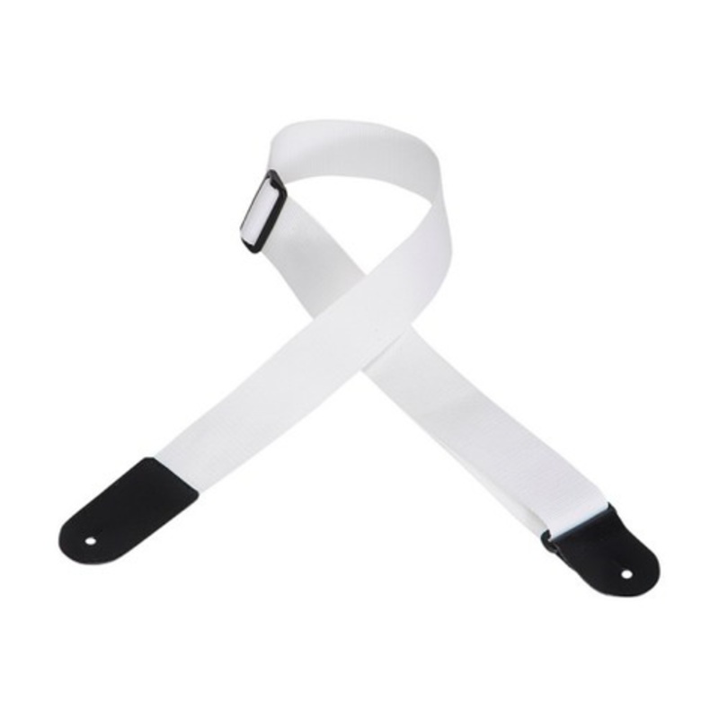 Levy’s 2 Wide Polypropylene Guitar Strap with Leather Ends White