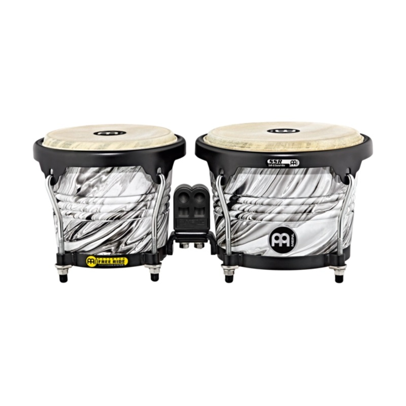 Meinl Marathon Designer Series Bongo, 6 3/4 + 8 Wood, White Marble Finish
