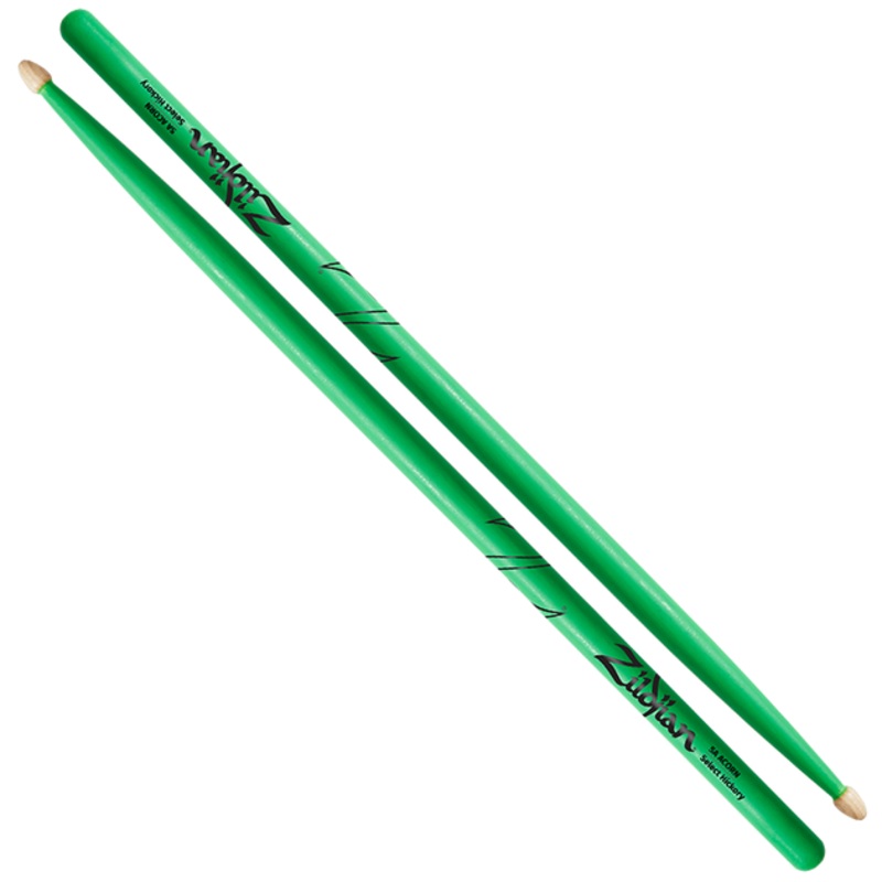 Zildjian 5A Acorn Wood Neon Green Drumsticks, Pair