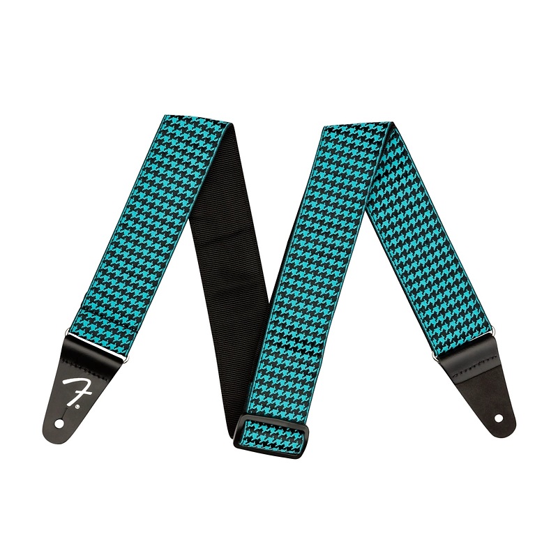 Fender Houndstooth Jacquard Guitar Strap Teal 2