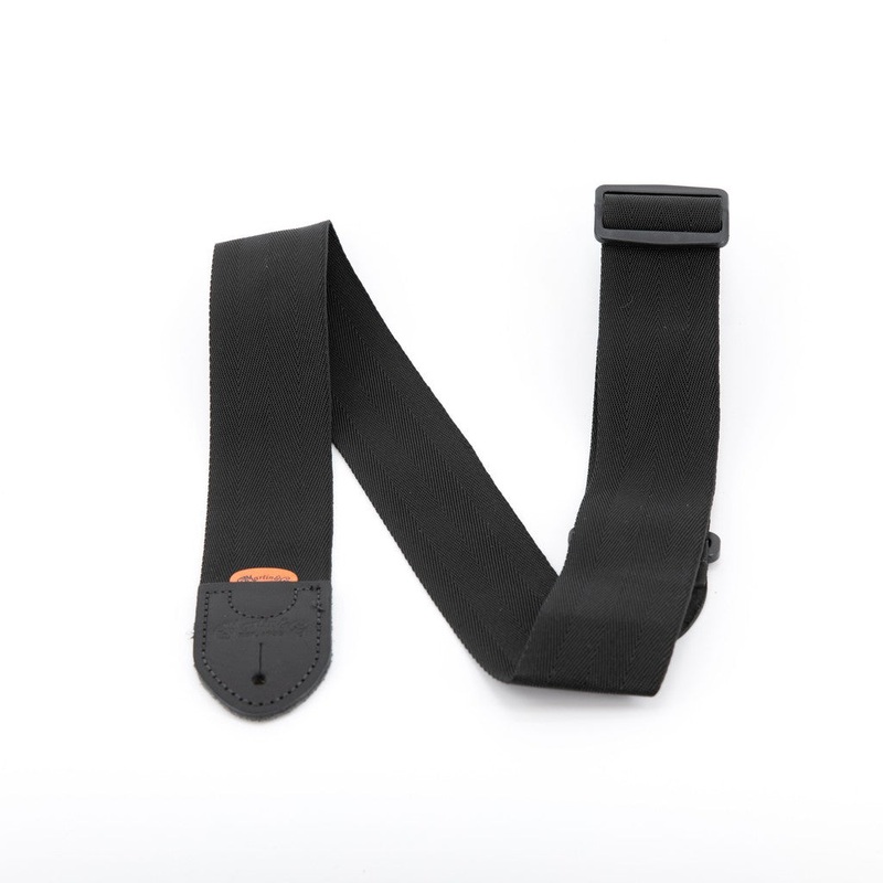 Martin Guitars 18A0103 Nylon Guitar Bass Strap with Leather Ends, Black