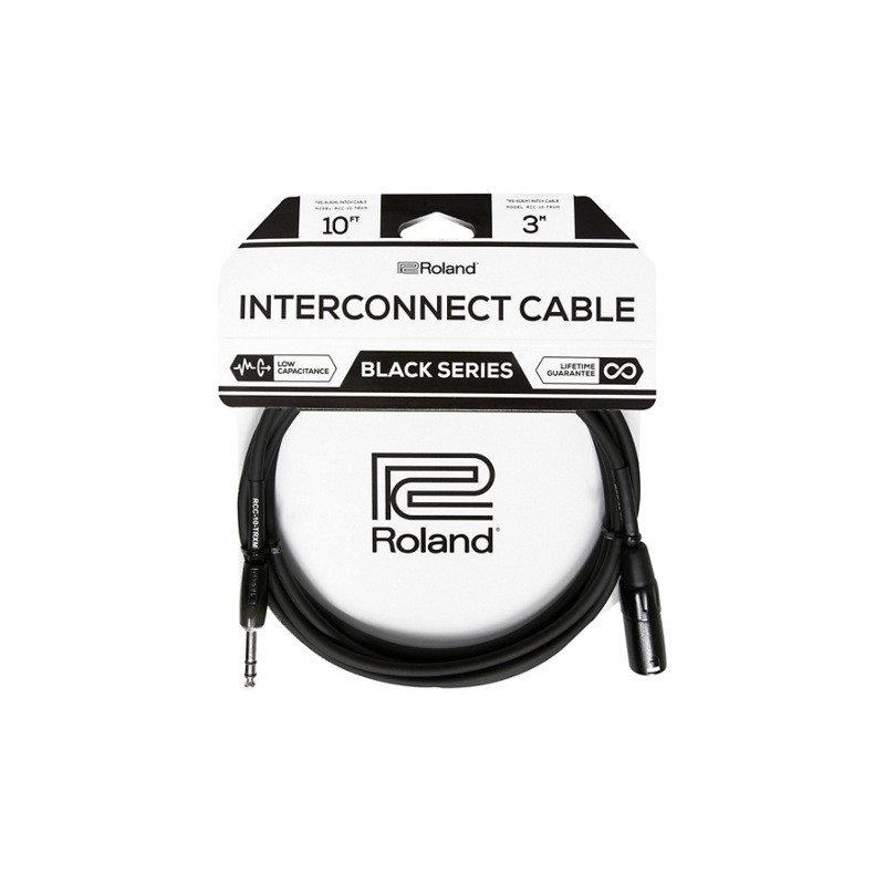 Roland Black Series 1/4 TRS-XLR(Male) Interconnect Cable 10 ft. Black