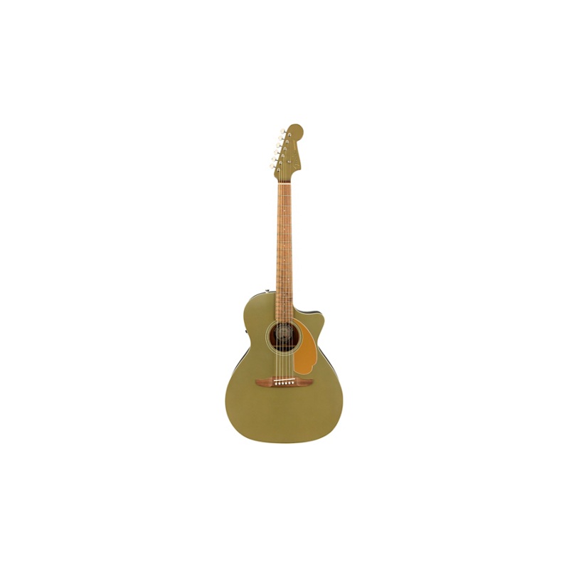 Fender California Newporter Player Acoustic-Electric Guitar Olive Satin
