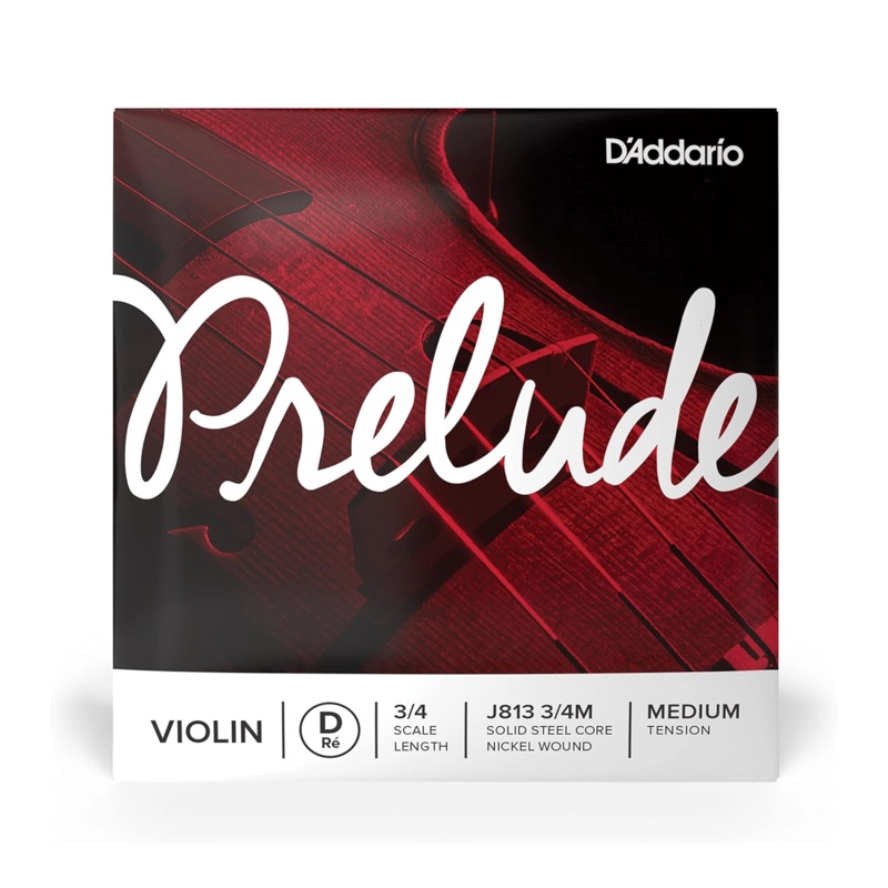 D’Addario Prelude Violin Single D String, 3/4 Scale, Medium Tension