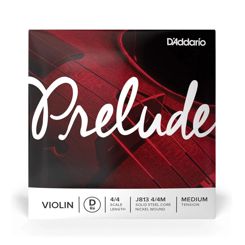 D’Addario Prelude Violin Single D String, 4/4 Scale, Medium Tension