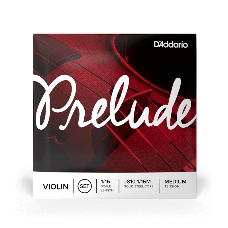 D’Addario Prelude Violin String Set, 1/16 Scale, Medium Tension
