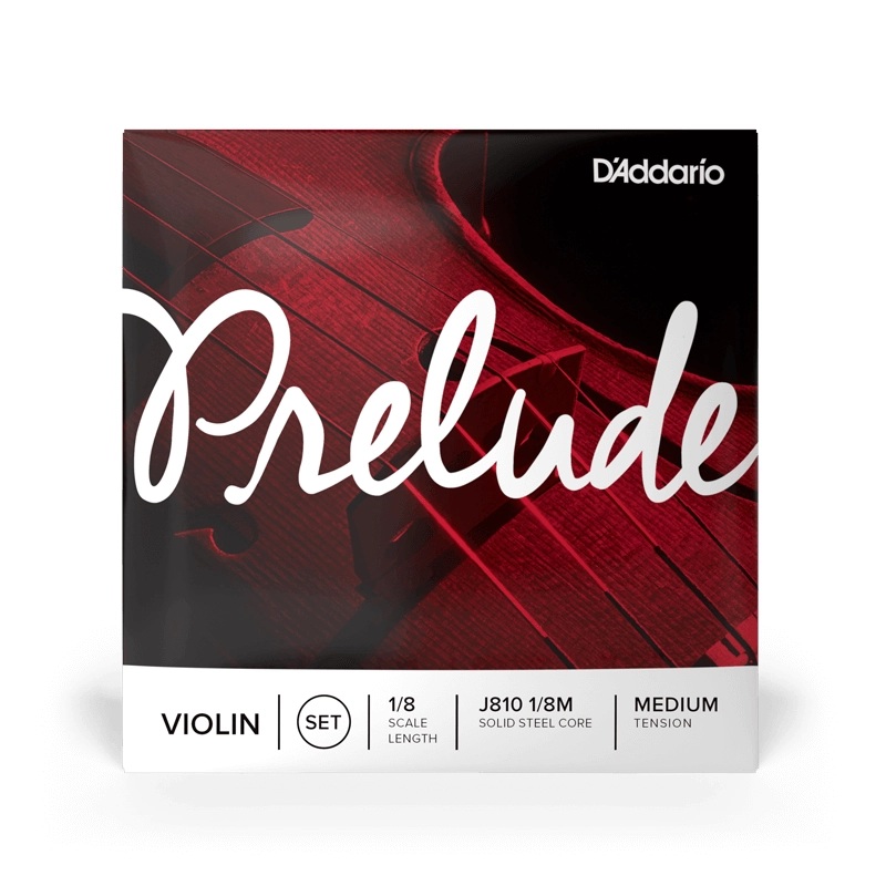 D’Addario Prelude Violin String Set, 1/8 Scale, Medium Tension