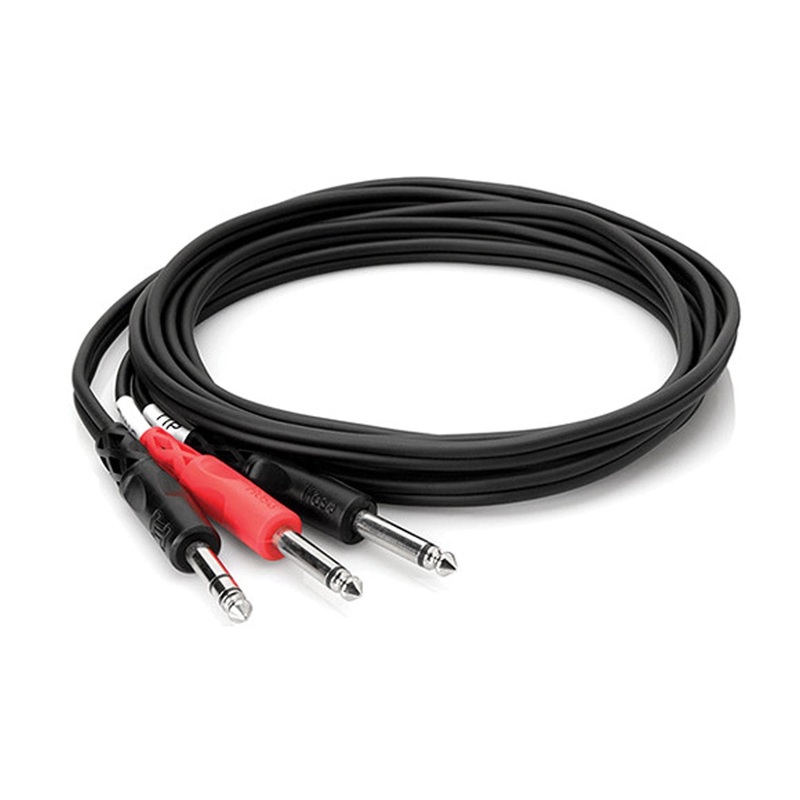 Hosa STP-204 Insert Cable – 1/4 inch TRS Male to Dual 1/4 inch TS Male – 12 foot