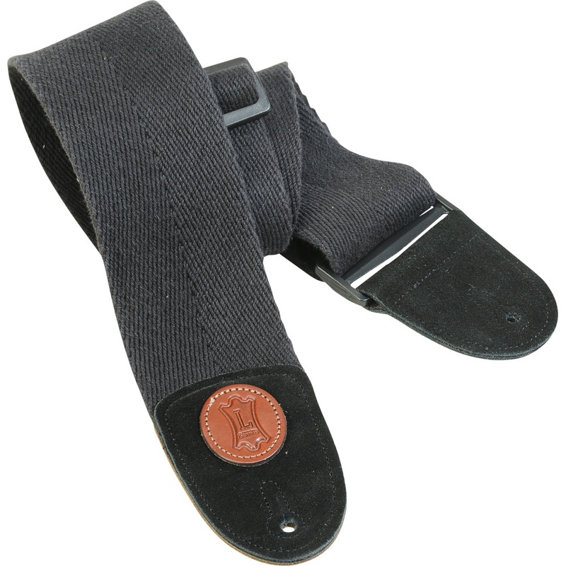 Levy’s 3 Wide Cotton Bass Strap with Suede Ends – Black