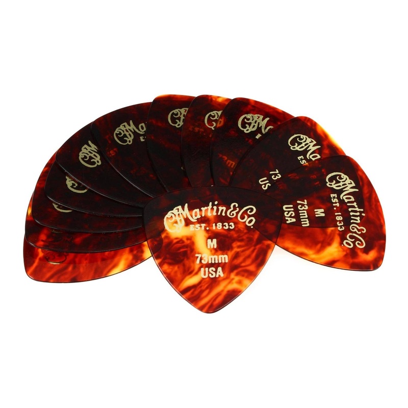 Martin Guitars Faux Tortoise 346 #2 Guitar Picks 12-Pack – 0.73mm Medium