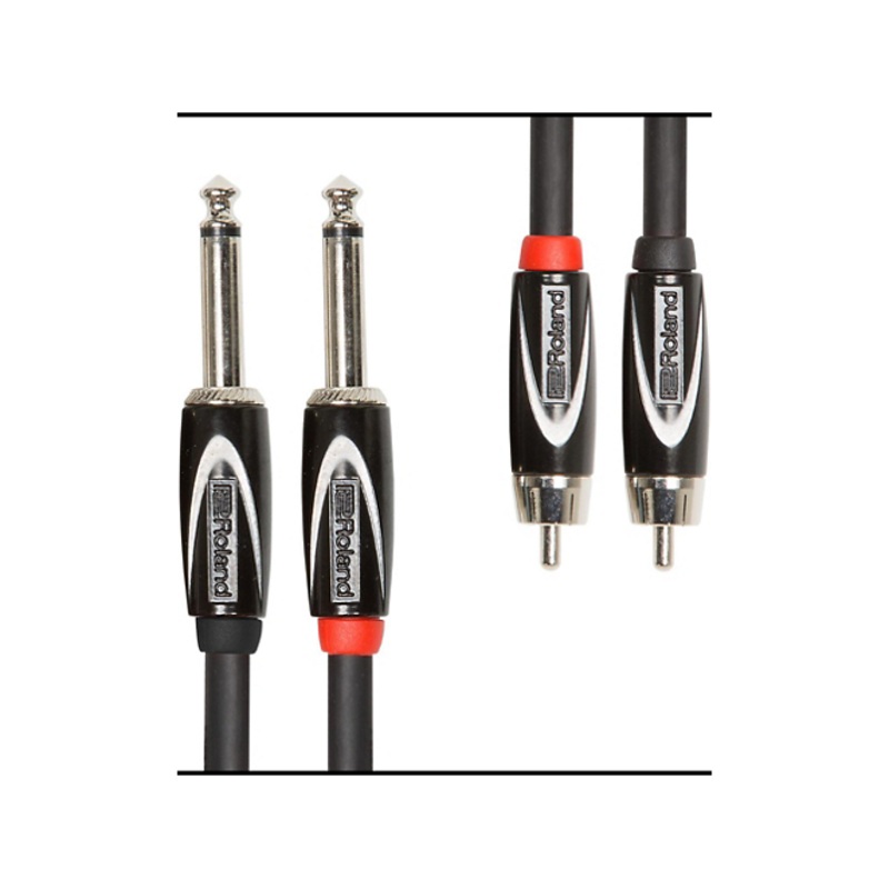 Roland Black Series Dual RCA-1/4 Interconnect Cable 10 ft. Black