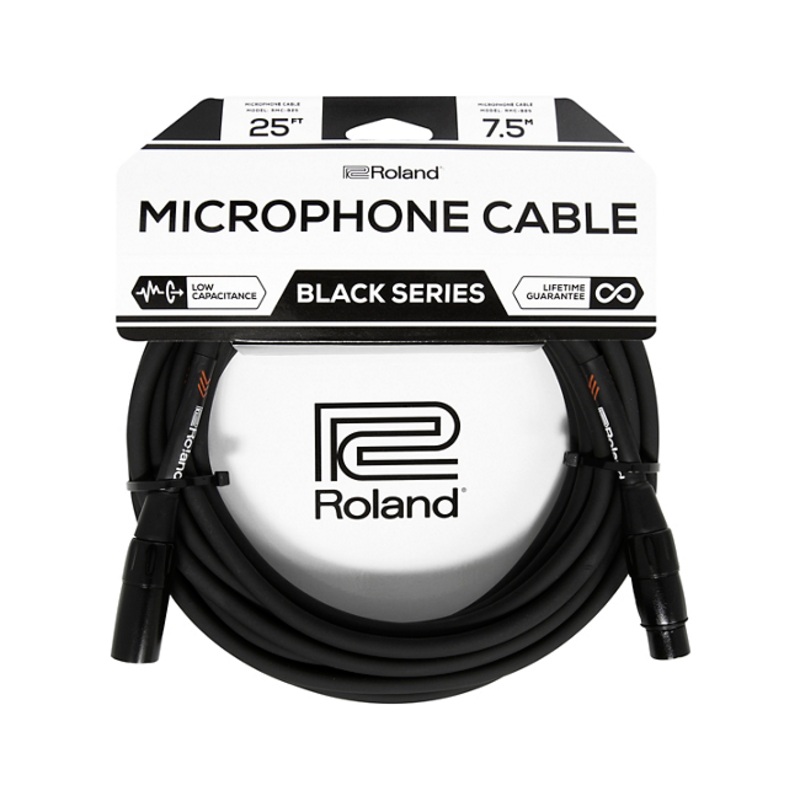 Roland Black Series XLR Microphone Cable 25 ft. Black