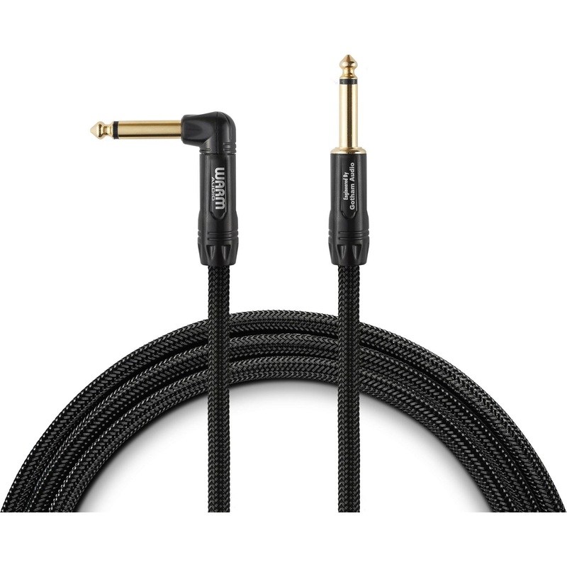 Warm Audio Prem-TS-1RT-10′ Premier Gold Straight to Right Angle Instrument Cable – 10-foot