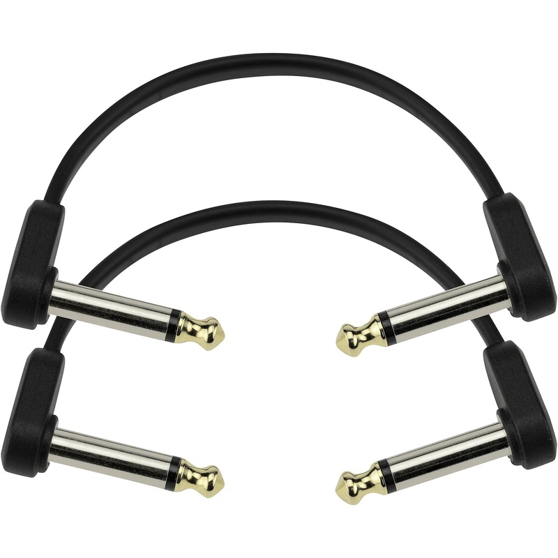 D’Addario Planet Waves Right Angle to Right Angle Flat Patch Cable 2-Pack 4 in.