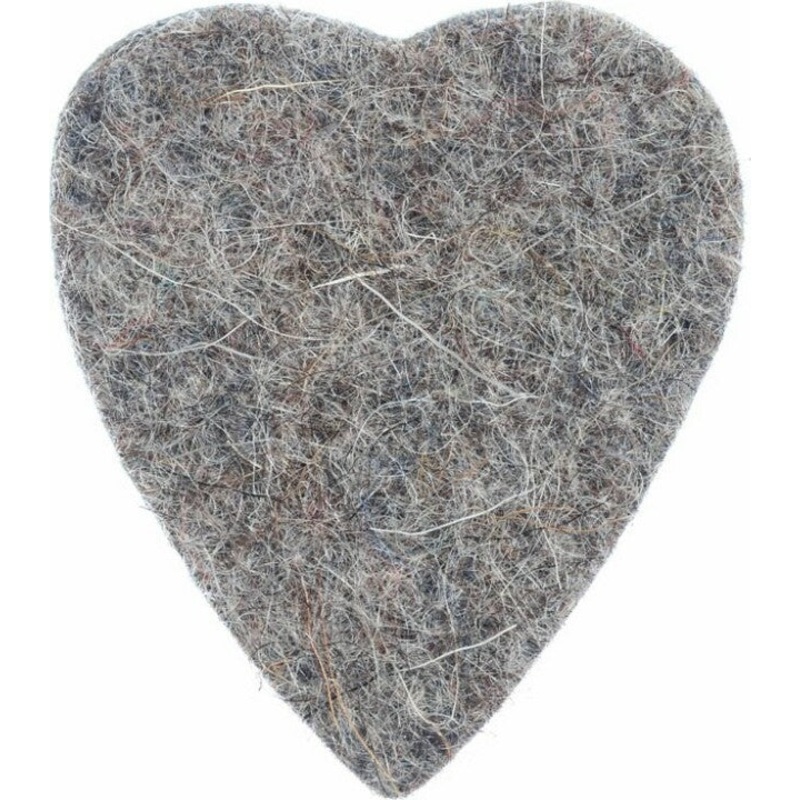 Felt Tones Heart Grey Wood Felt Single Plectrum