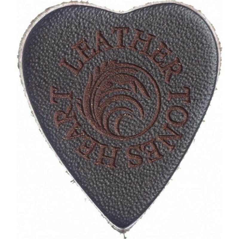Leather Tones Heart Brown Leather Single Plectrum