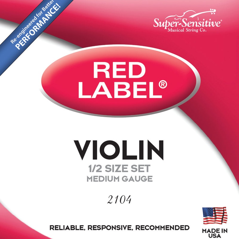 Super Sensitive Red Label: Violin String Set 1/2 – Medium Gauge