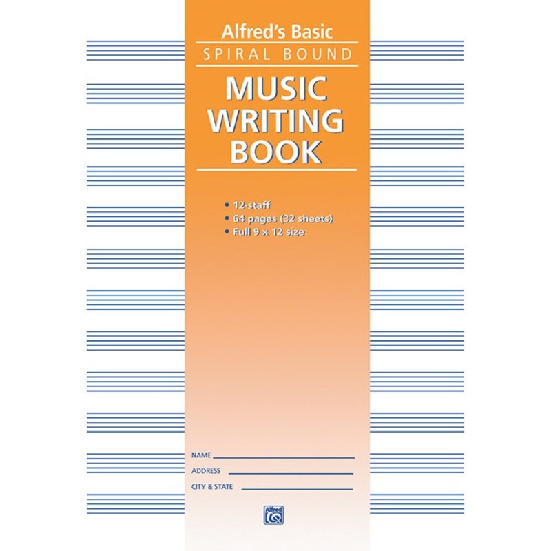 Alfred’s 12 Stave Music Writing Book (9 x 12)