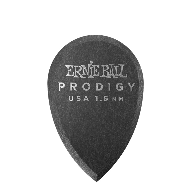 Ernie Ball Prodigy 1.5mm Delrin Guitar Picks 6 Pack – Black Teardrop