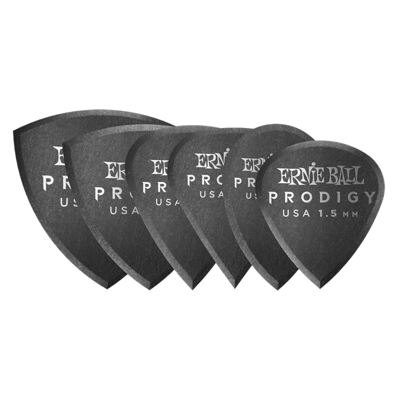Ernie Ball Prodigy 1.5mm Delrin Guitar Pikcs 6 Pack – Black Multipack