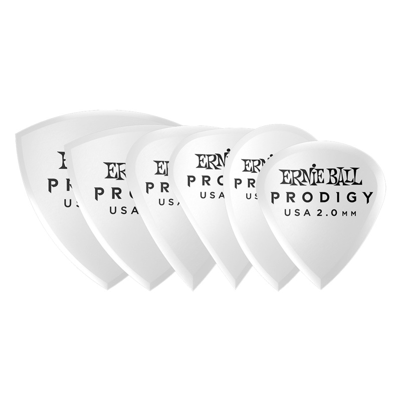 Ernie Ball Prodigy 2.0mm Delrin Guitar Picks 6 Pack – White Multipack